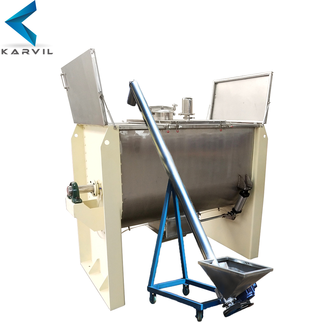 Ribbon mixer machine for mixing feed 