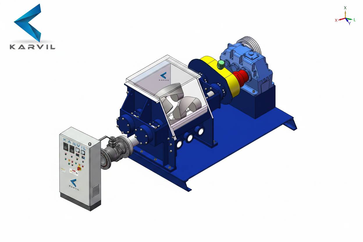 500L Electric Heating Sigma Kneader with Screw Extrusion-min