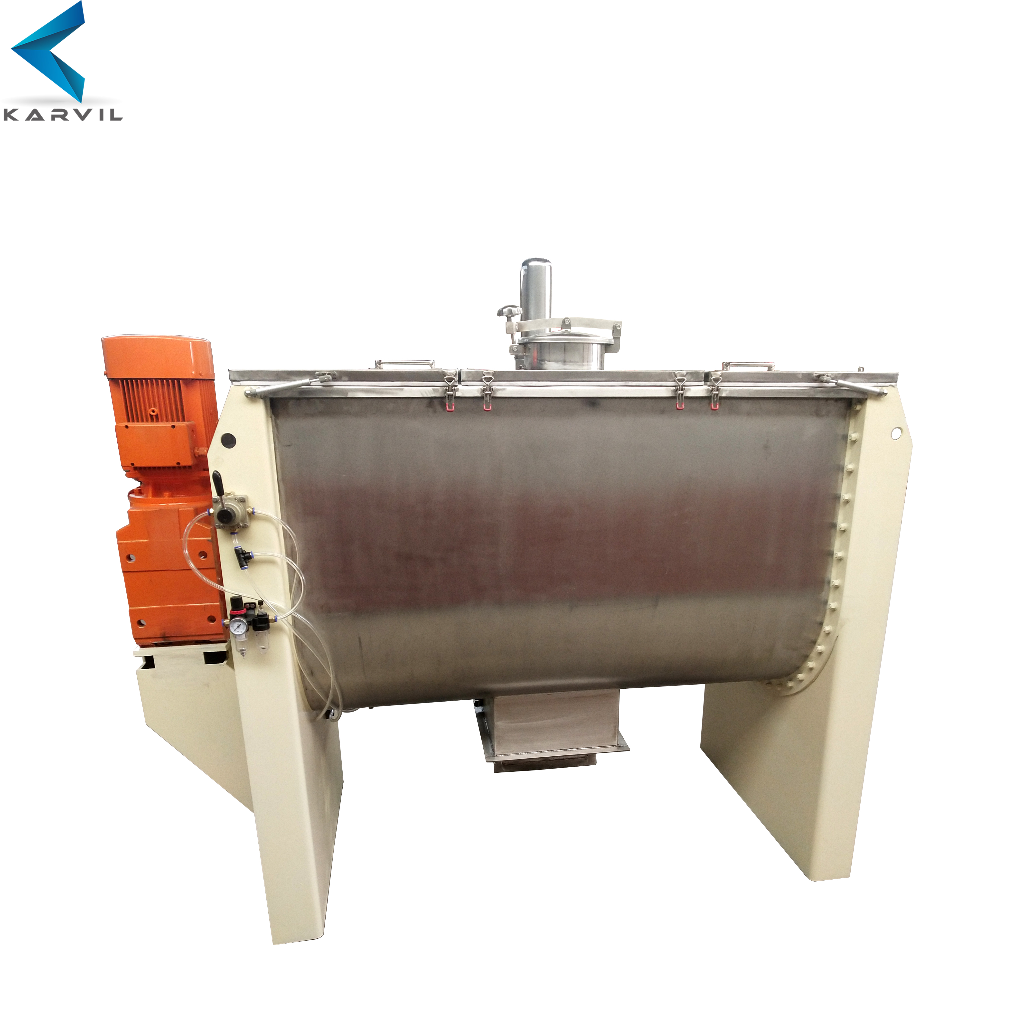 KARVIL stainless steel horizontal ribbon mixer with spray