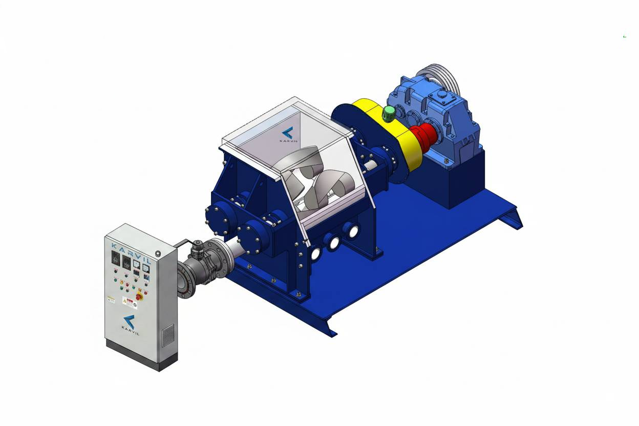 500L Electric Heating Sigma Kneader with Screw Extrusion-min