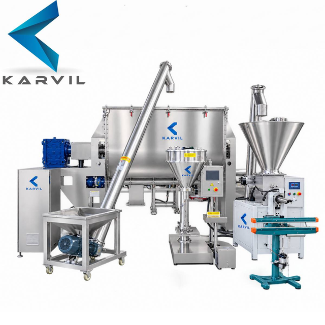 SS316 Horizontal Ribbon Mixer and Powder Packing Line